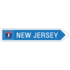 Roadway sign Welcome to Signage on the highway in american style Providing new jersey