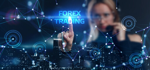 FOREX TRADING, new business concept.  Business, Technology, Internet and network concept.
