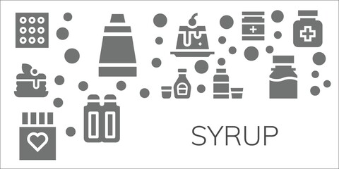 Modern Simple Set of syrup Vector filled Icons