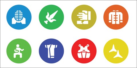 karate icon set