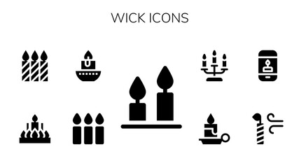 Modern Simple Set of wick Vector filled Icons