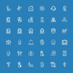 Editable 36 agent icons for web and mobile