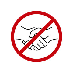 No handshake sign icon design isolated on white background. Vector illustration