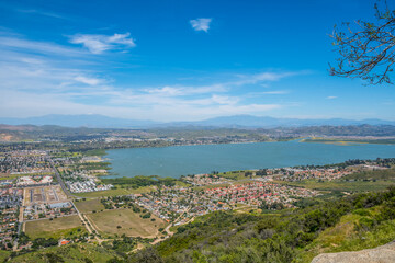 A small clear lake in along the Riverside County of Lake Elsinore, California