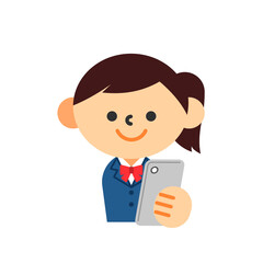 学生　スマートフォン　上半身　女の子　制服