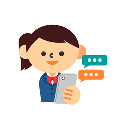 学生　スマートフォン　上半身　女の子　制服　通話　メッセージ