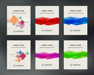 Vector flyer design template collection, page layout set