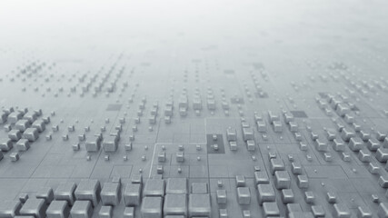 Cubes on grunge surface abstract 3D render illustration