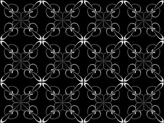 Seamless pattern design with floral background elements, beautiful ornaments, black, white, orange, pink, red, green, yellow, blue, gray, purple