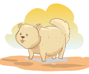 cute puppy cartoon, cute dog cartoon vector illustration.