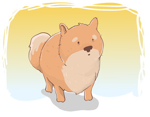 cute puppy cartoon, cute dog cartoon vector illustration.