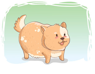 cute puppy cartoon, cute dog cartoon vector illustration.
