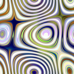 navy blue green white rust concentric shape op art seamless tile in square format