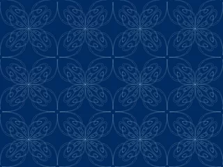 Schilderijen op glas Seamless pattern design with floral background elements, beautiful ornaments, black, white, orange, pink, red, green, yellow, blue, gray, purple © Bambang