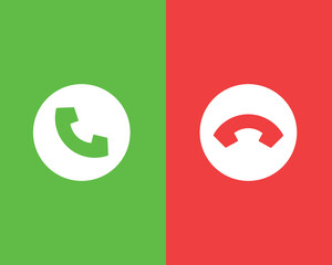 phone call hang up and decline icons
