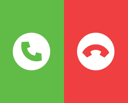 phone call hang up and decline icons