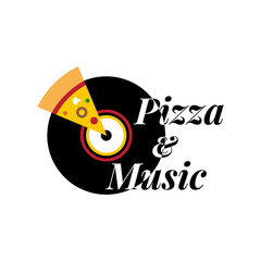 Italian Fast Food Restaurant Music Vinyl LP Pizza Logo