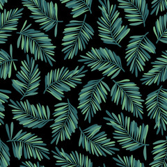 Naklejka na ściany i meble Tropical plant seamless pattern illustration,I designed a tropical plant,