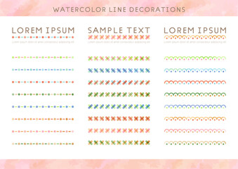 watercolor vector cute border set