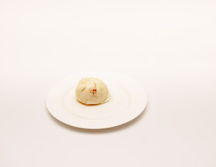 Delicious Asian breakfast shot isolated against a white background. 