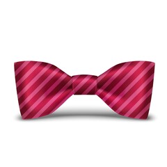3d realistic vector black bow tie with stripes.