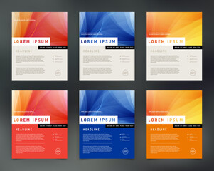 Vector flyer design template collection, page layout set