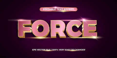Editable text effect -  Force text style mockup concept