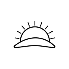 sunset and sunrise line icon. design vector illustration