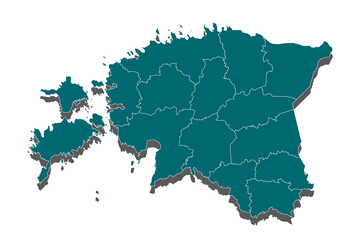  A Map of the country of Estonia, High detailed blue vector map - Estonia, estonia map - blue pastel graphic background . Vector illustration .eps 10. - Vector