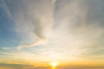 Naklejka na ściany i meble Beautiful sunset sky clouds , dramatic twilight sky