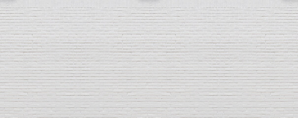 High resolution build panorama of  fresh painted white bricks wall background 