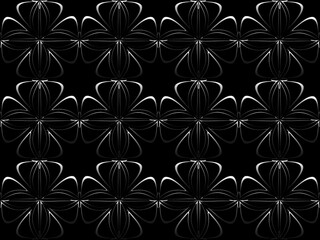 Seamless pattern design with floral background elements, beautiful ornaments, black, white, orange, pink, red, green, yellow, blue, gray, purple