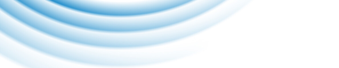 Blue white smooth circles abstract tech banner design. Futuristic minimal background. Vector illustration