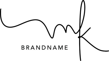 MK  Letter Initial Logo Design, Vector Template