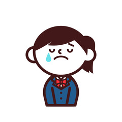 学生　女の子　制服　お辞儀　謝罪　泣く