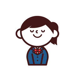 学生　女の子　制服　お辞儀　挨拶　礼