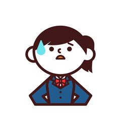 学生　女の子　制服　困惑　不安　焦り