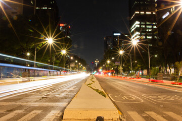 Paseo de la Reforma México en larga exposición