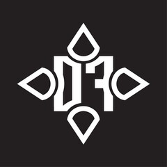 DF Logo monogram with four cone rounded by the shape design template