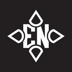 EN Logo monogram with four cone rounded by the shape design template