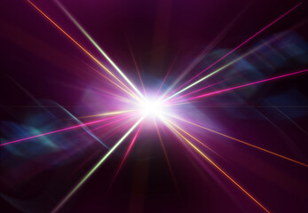 輝く放射光と放射線のアブストラクトのグラフィックス