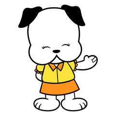 Cartoon Vector Female Dog Mascot Illustration