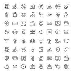 Finance design icons set.