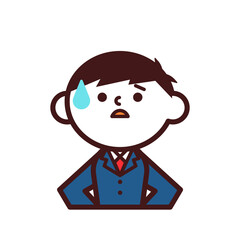 学生　男の子　制服　困惑　不安　焦り