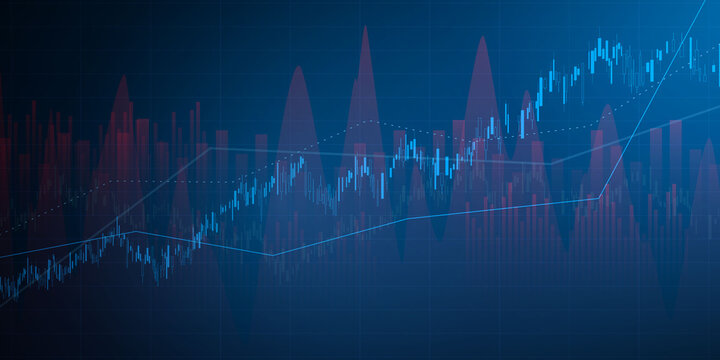 stock market, economic graph with diagrams, business and financial concepts and reports, abstract technology communication concept vector background