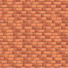 Red brick wall seamless pattern. Stone blocks texture background