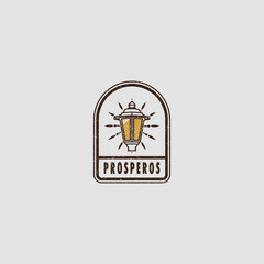 Lantern Vintage Badge Logo Design Illustaration