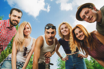 Friends having fun together in the park.