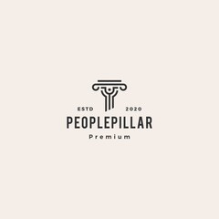 people pillar hipster vintage logo vector icon illustration