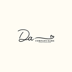 DA initials signature logo. Handwriting logo vector templates. Hand drawn Calligraphy lettering Vector illustration.